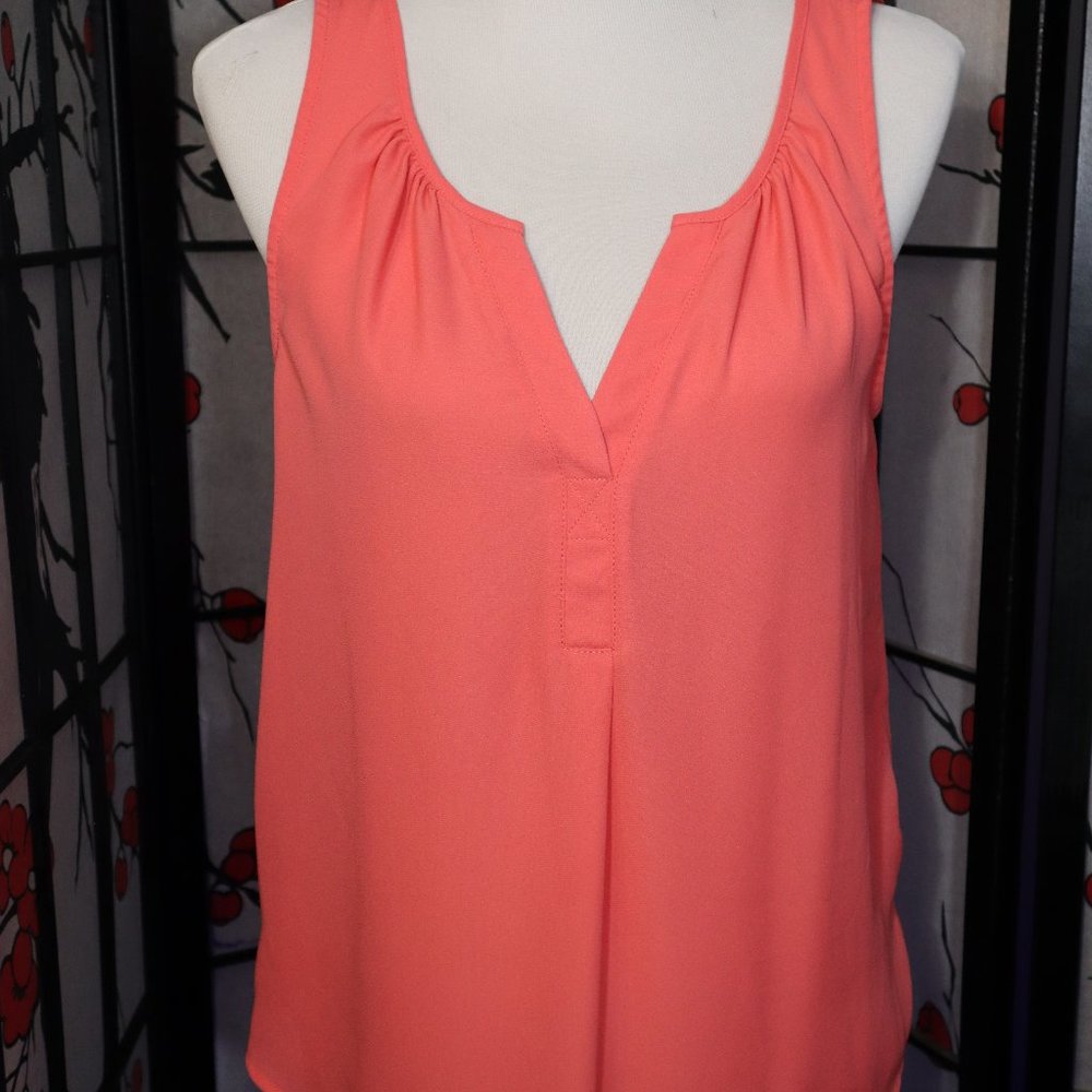 Orange Tank Style Blouse, 3 Pink Hearts by Trixxi, Size Large, Great for Summer